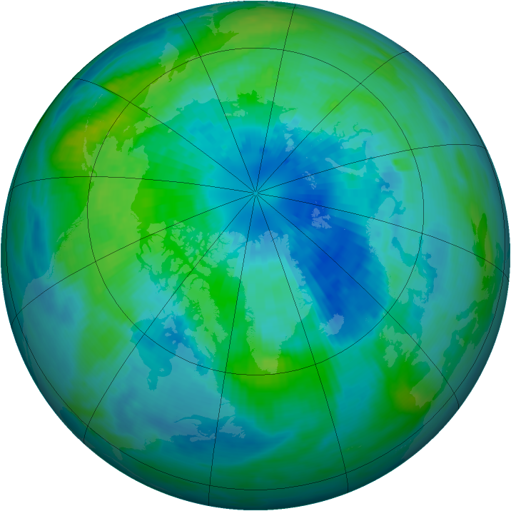 Arctic ozone map for 26 September 1992